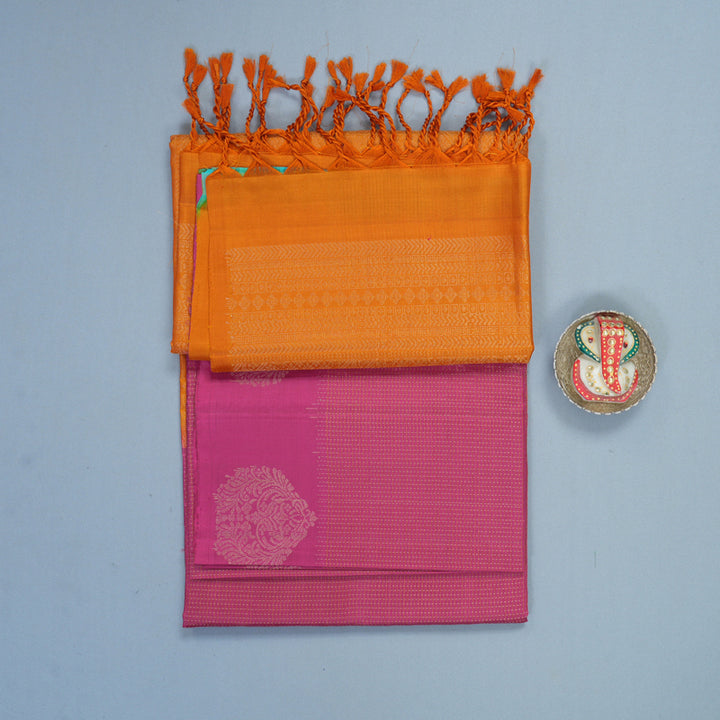 Hayagrivas Dark Pink Handloom Soft Silk Saree KBF535G3-9