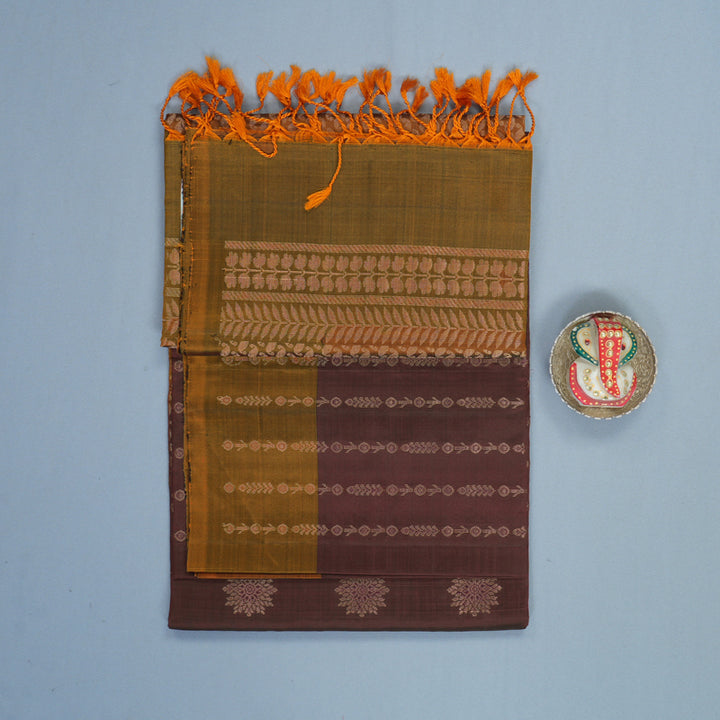 Hayagrivas Wine Maroon Handloom Soft Silk Saree KBF535G4-12