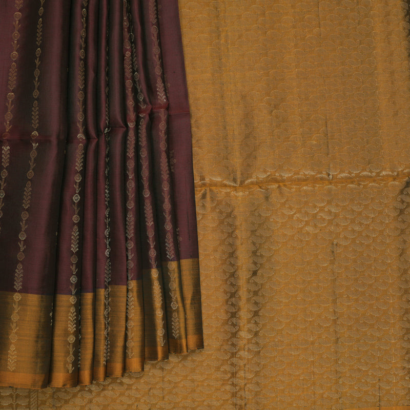 Hayagrivas Wine Maroon Handloom Soft Silk Saree KBF535G4-12