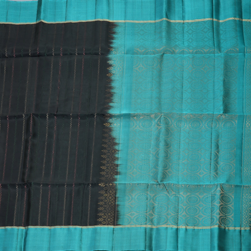 Hayagrivas Sky Blue Handloom Soft Silk Saree KBF535G4-4