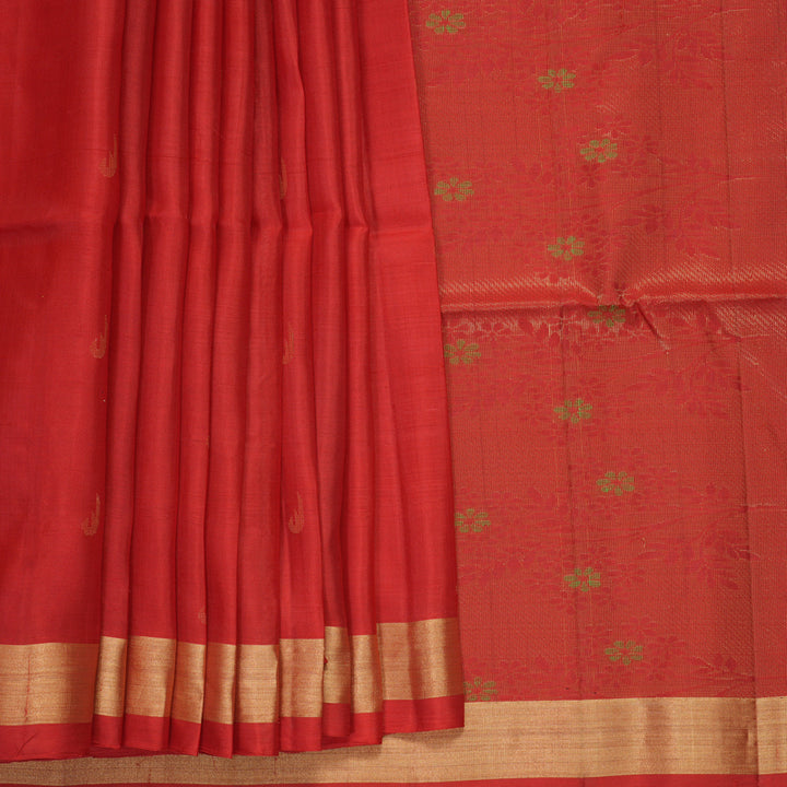 Hayagrivas Red Handloom Soft Silk Saree KBF535G7-11