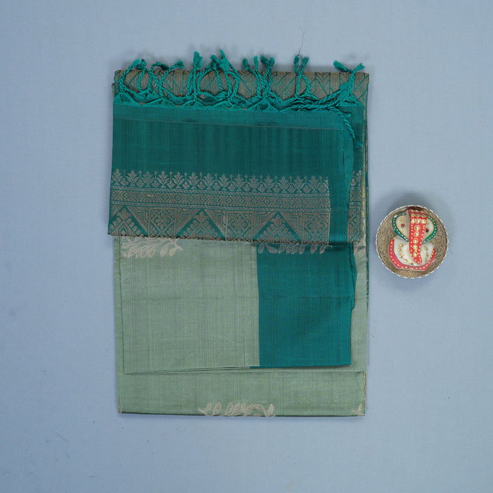 Hayagrivas Sage Green Handloom Soft Silk Saree KBF535G7-19