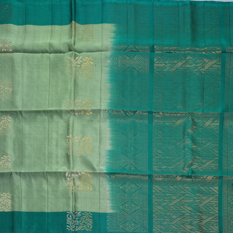 Hayagrivas Sage Green Handloom Soft Silk Saree KBF535G7-19