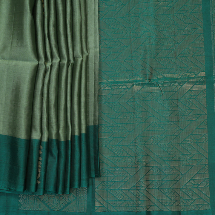 Hayagrivas Sage Green Handloom Soft Silk Saree KBF535G7-19