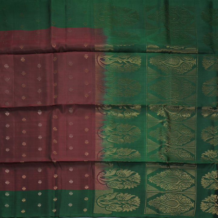 Hayagrivas Deep Burgundy Handloom Soft Silk Saree KBF535G7-22