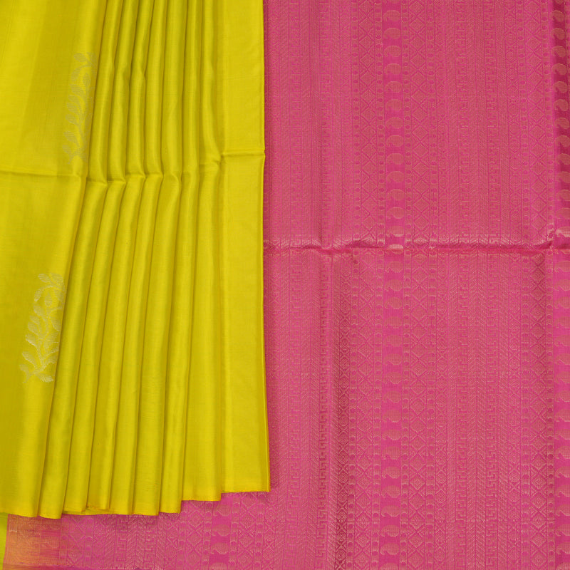 Hayagrivas Lime Green Handloom Soft Silk Saree KBF535G7-23