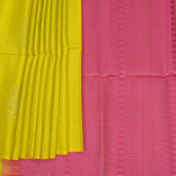 Hayagrivas Lime Green Handloom Soft Silk Saree KBF535G7-23