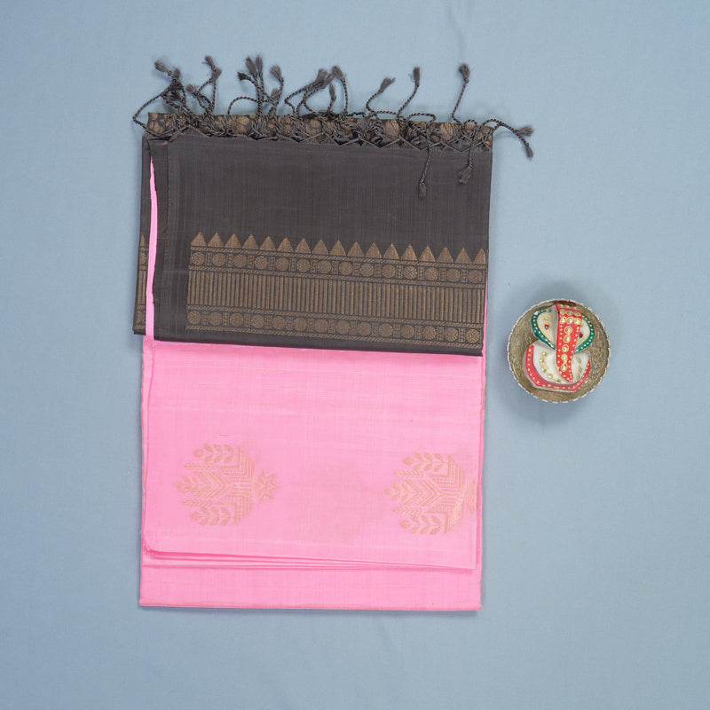 Hayagrivas Rose Pink Handloom Soft Silk Saree KBF535G7-28