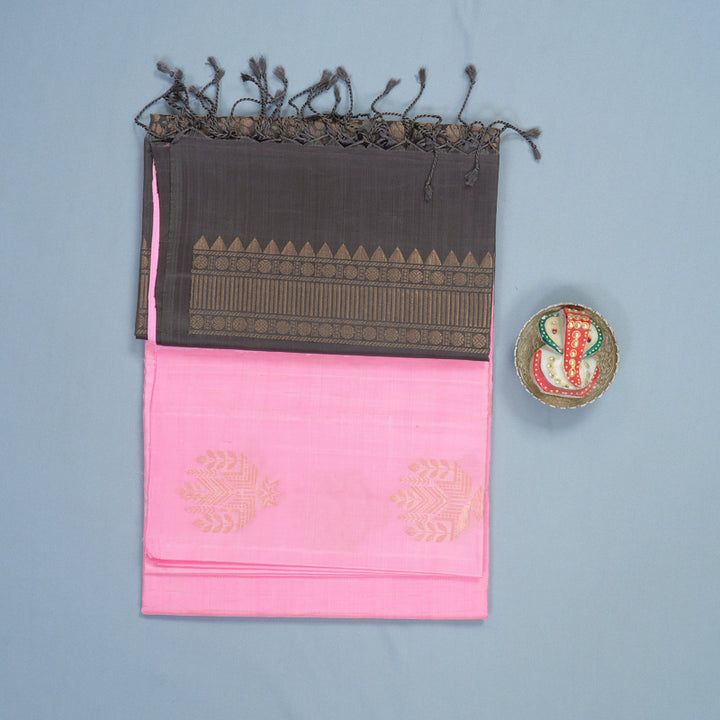 Hayagrivas Rose Pink Handloom Soft Silk Saree KBF535G7-28