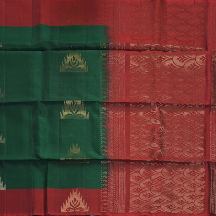 Hayagrivas Bottle Green Handloom Soft Silk Saree KBF535G7-34