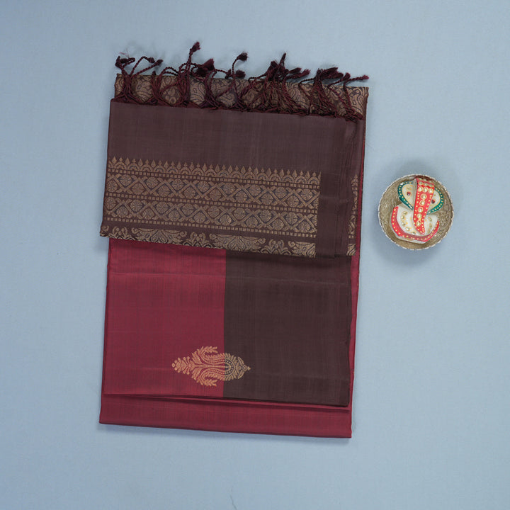 Hayagrivas Maroon Handloom Soft Silk Saree KBF535G7-37