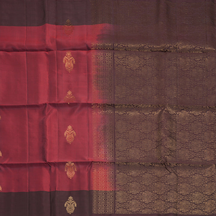 Hayagrivas Maroon Handloom Soft Silk Saree KBF535G7-37
