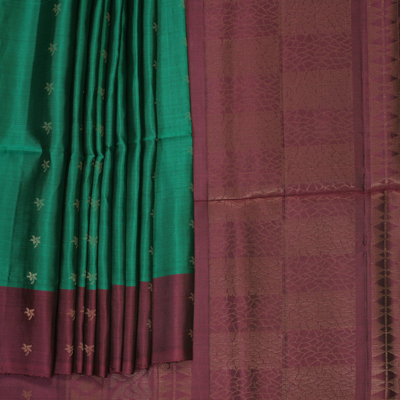 Hayagrivas Green Handloom Soft Silk Saree KBF535G7-38