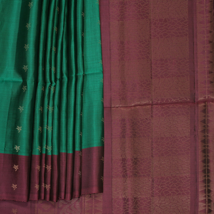 Hayagrivas Green Handloom Soft Silk Saree KBF535G7-38