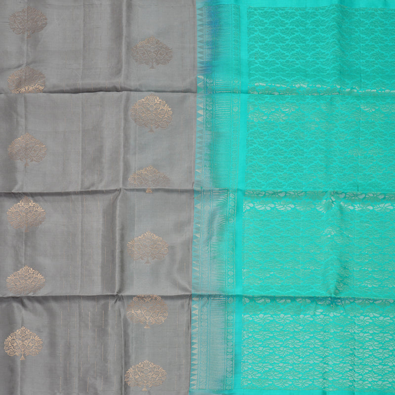Hayagrivas Grey Handloom Soft Silk Saree KBF535G7-8