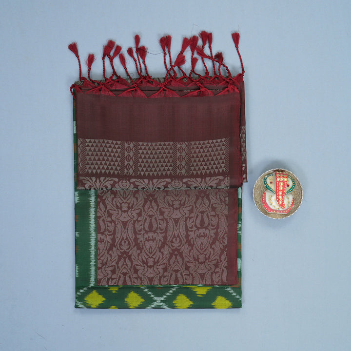 Hayagrivas Bottle Green Handloom Soft Silk Saree KBF535G8-3