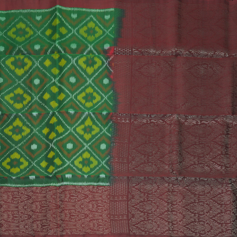 Hayagrivas Bottle Green Handloom Soft Silk Saree KBF535G8-3
