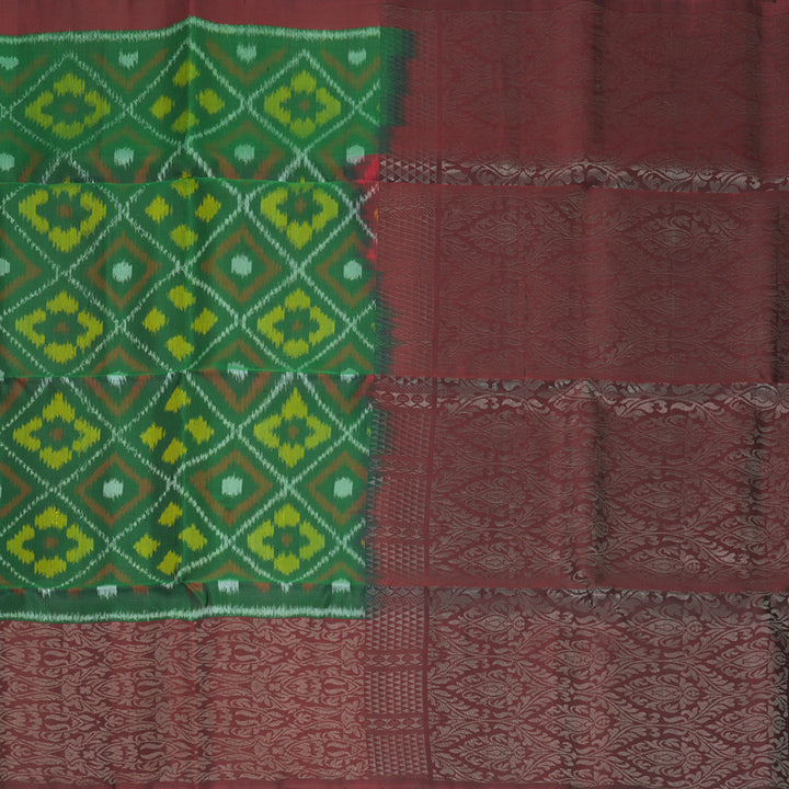 Hayagrivas Bottle Green Handloom Soft Silk Saree KBF535G8-3