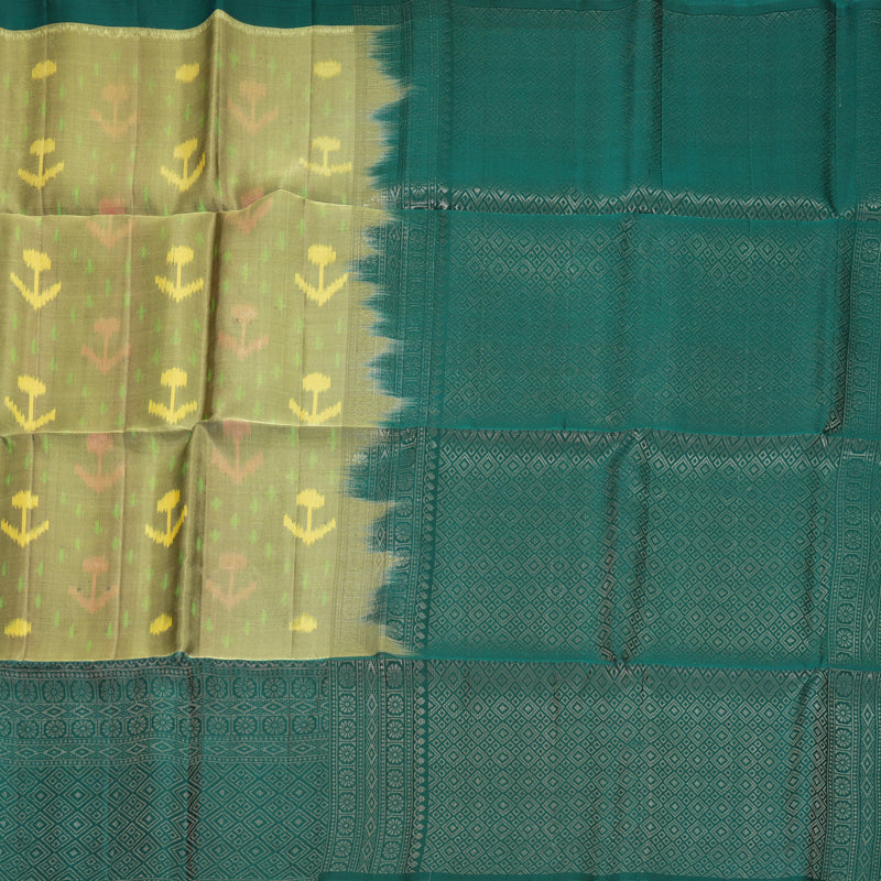 Hayagrivas Elephant Grey Handloom Ikkat Soft Silk Saree KBF535G8-5