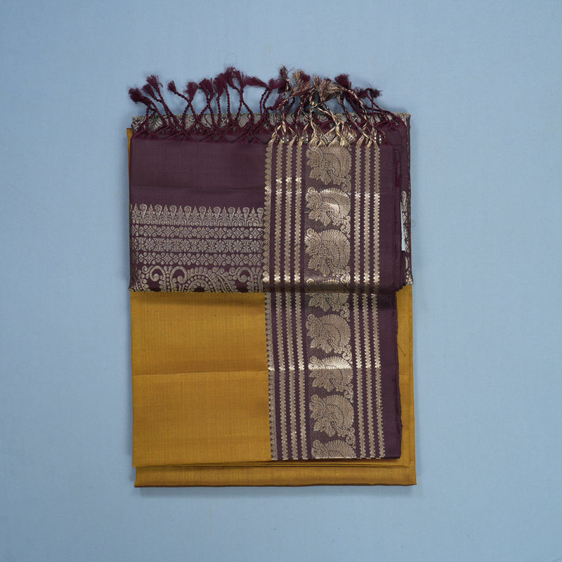 Hayagrivas Honey Mustard Handloom Soft Silk Saree KBF536G1-6