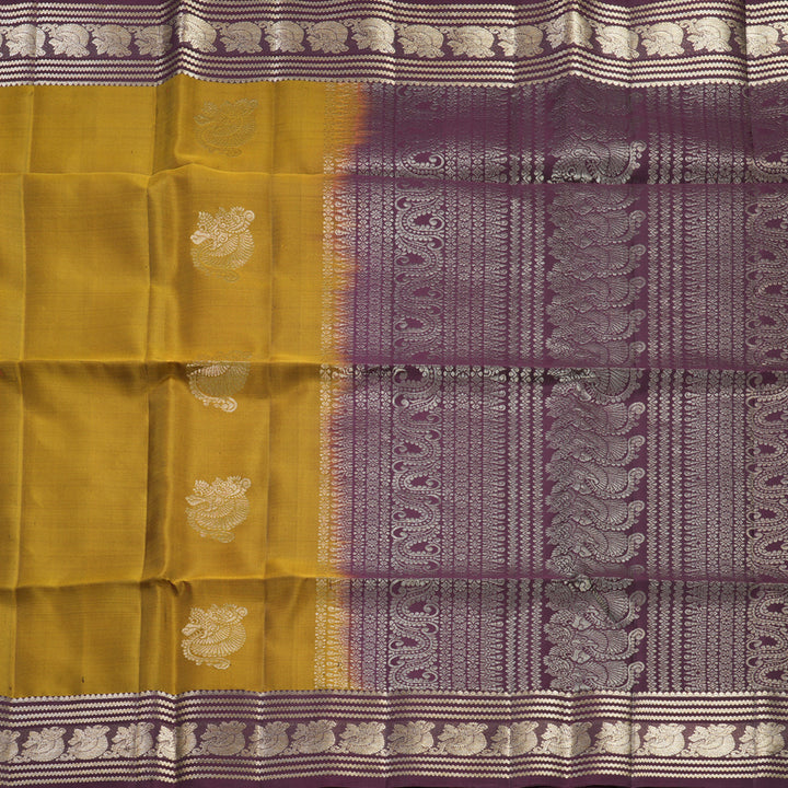 Hayagrivas Honey Mustard Handloom Soft Silk Saree KBF536G1-6
