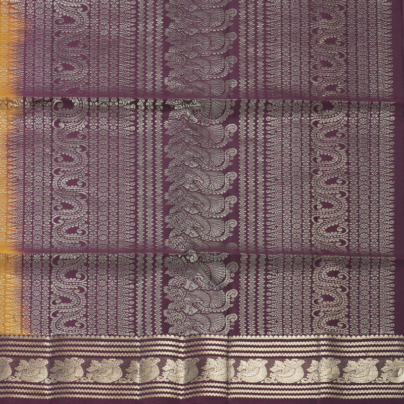 Hayagrivas Honey Mustard Handloom Soft Silk Saree KBF536G1-6