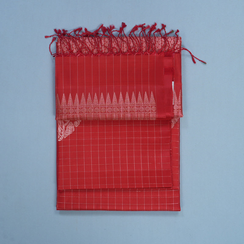 Hayagrivas Red Handloom Soft Silk Saree KBF536G2-17