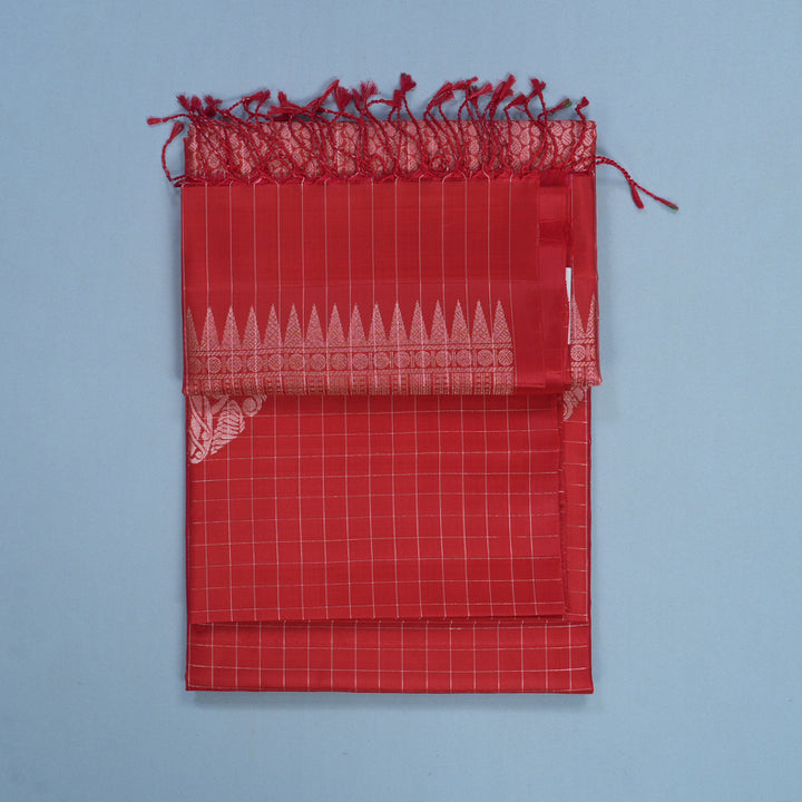 Hayagrivas Red Handloom Soft Silk Saree KBF536G2-17