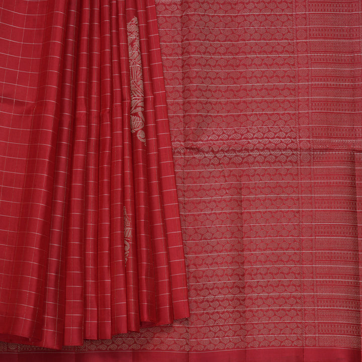 Hayagrivas Red Handloom Soft Silk Saree KBF536G2-17