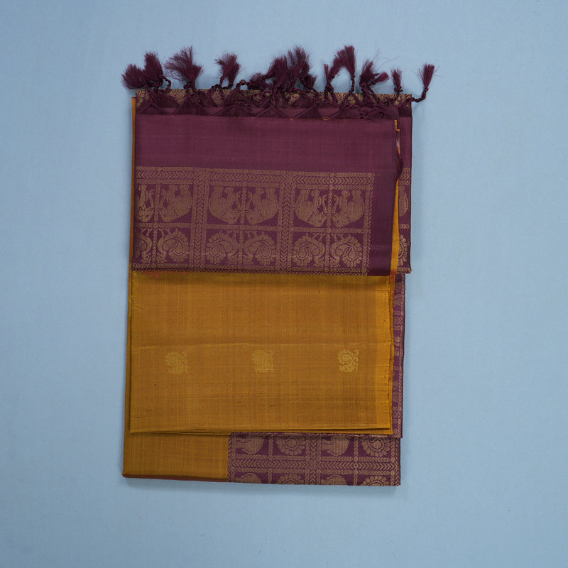 Hayagrivas Burgundy Handloom Soft Silk Saree KBF536G2-18