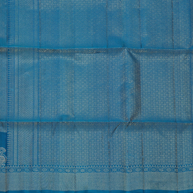 Hayagrivas Peacock Blue Handloom Soft Silk Saree KBF536G2-19