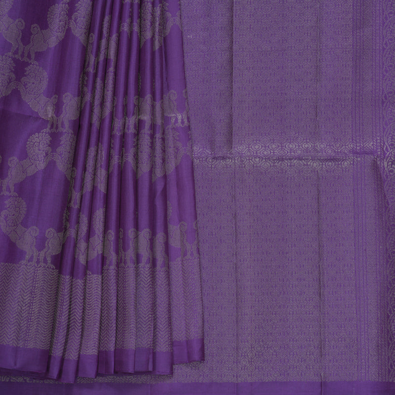 Hayagrivas Purple Handloom Soft Silk Saree KBF536G2-2