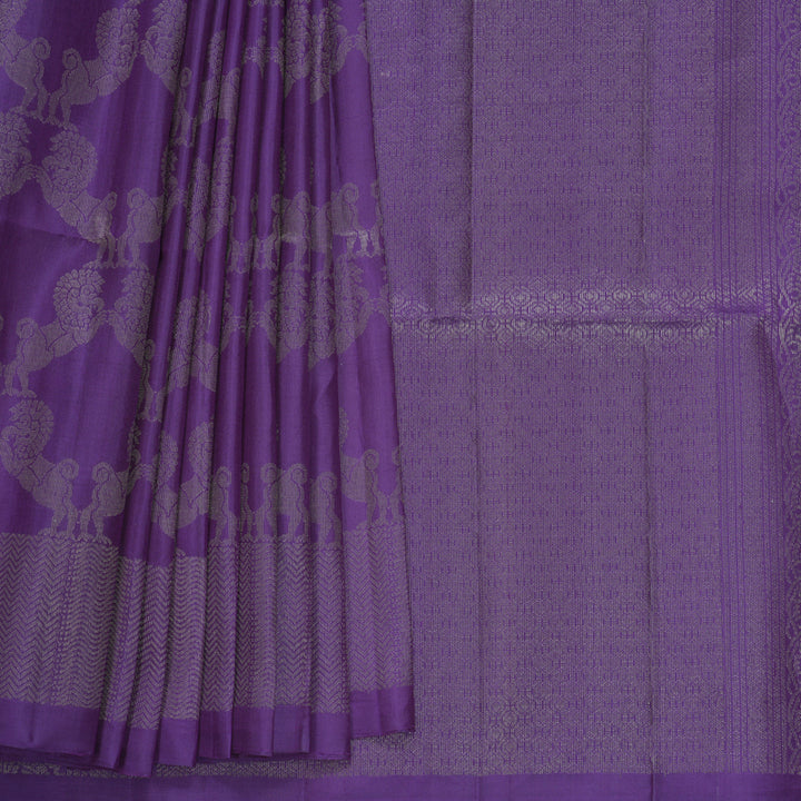 Hayagrivas Purple Handloom Soft Silk Saree KBF536G2-2