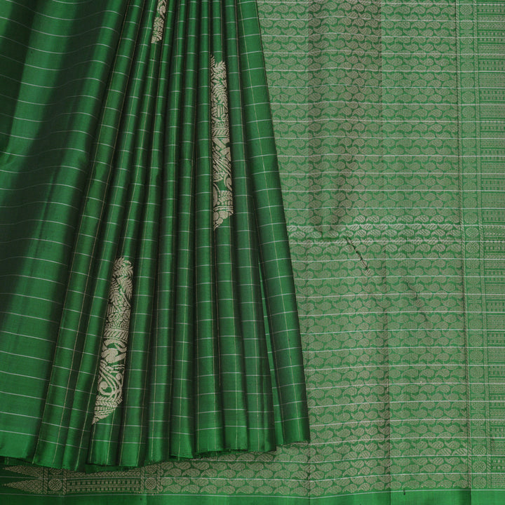 Hayagrivas Green Handloom Soft Silk Saree KBF536G2-22