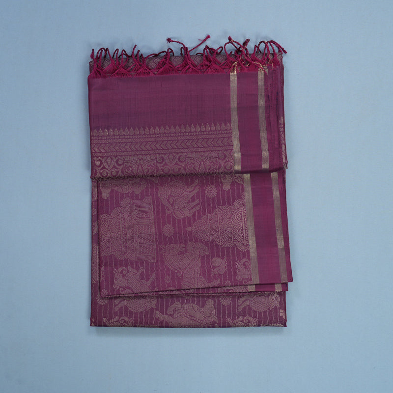 Hayagrivas Purple Handloom Soft Silk Saree KBF536G2-23