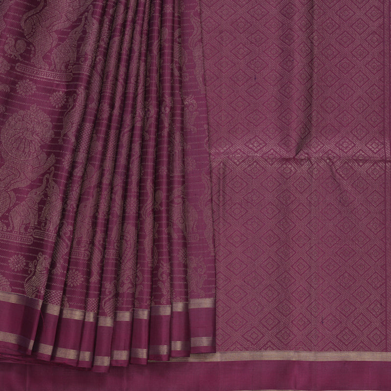 Hayagrivas Purple Handloom Soft Silk Saree KBF536G2-23