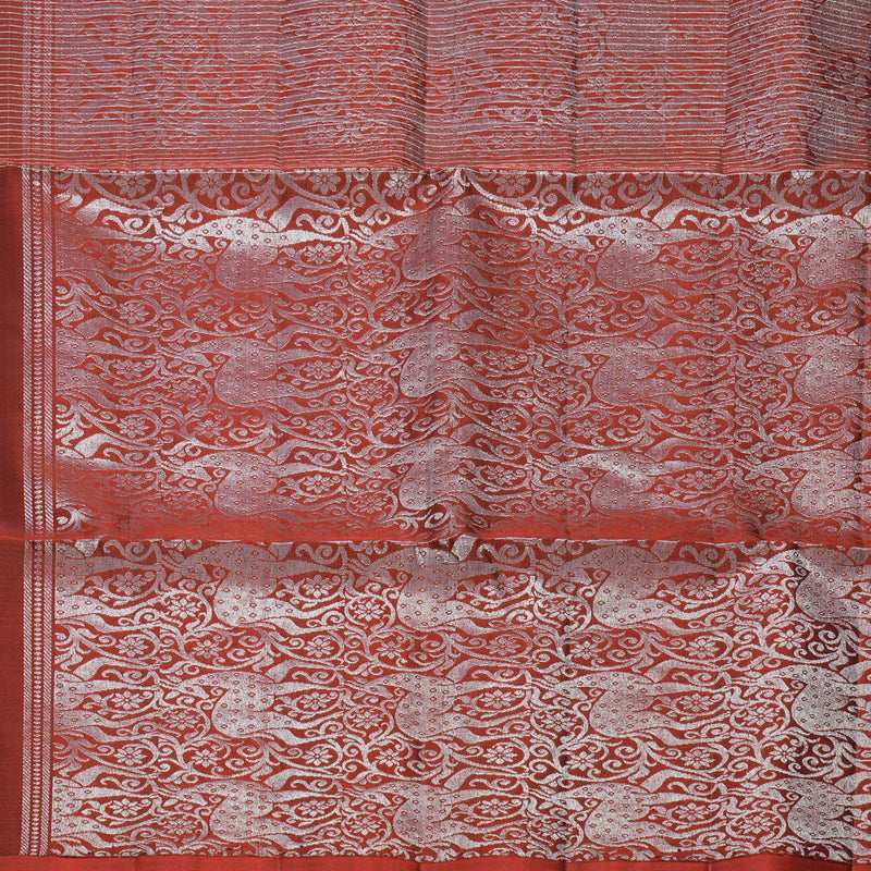 Hayagrivas Rust Orange Handloom Soft Silk Saree KBF536G2-24
