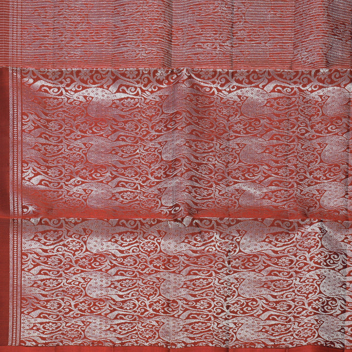 Hayagrivas Rust Orange Handloom Soft Silk Saree KBF536G2-24