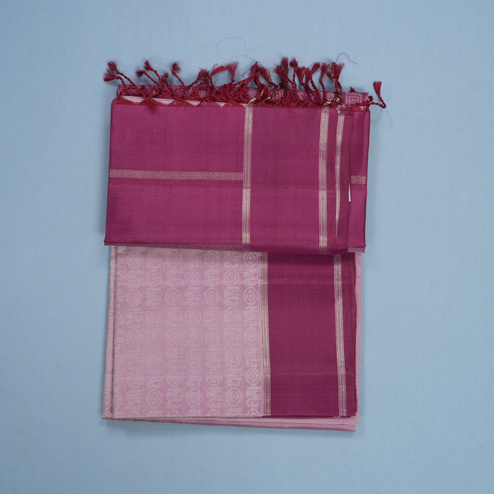 Hayagrivas Lavender-Pink Handloom Soft Silk Saree KBF536G2-25