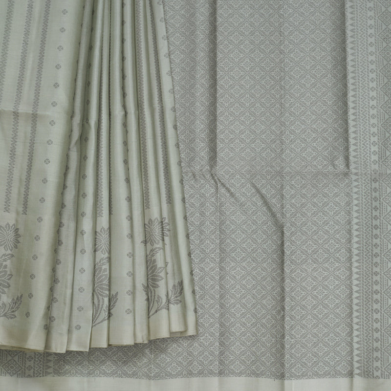 Hayagrivas Cement Green Handloom Soft Silk Saree KBF536G2-26