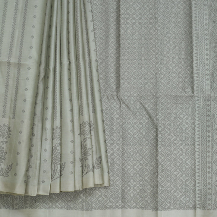 Hayagrivas Cement Green Handloom Soft Silk Saree KBF536G2-26