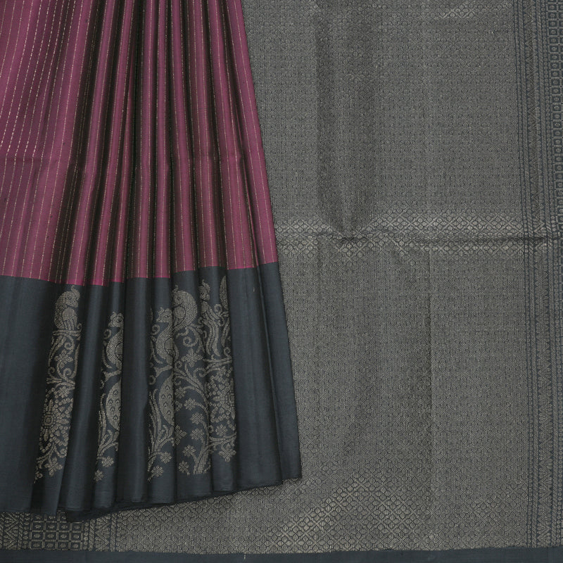 Hayagrivas Wine Purple Handloom Soft Silk Saree KBF536G2-3