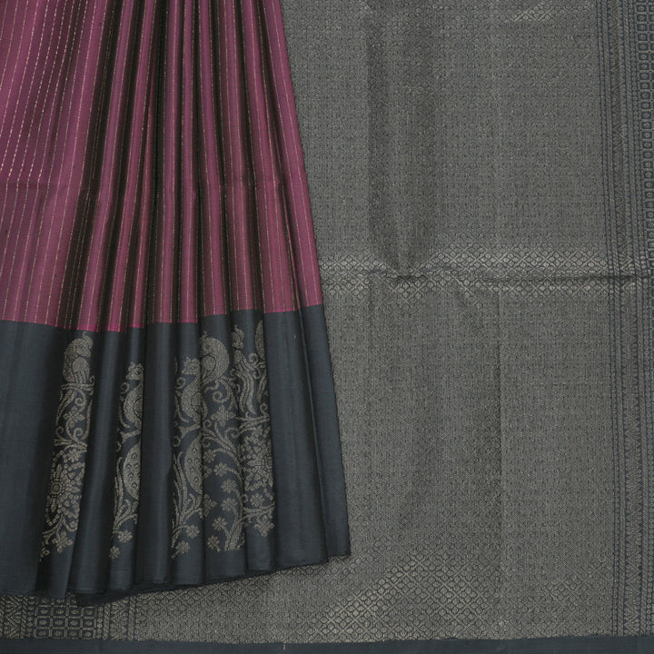 Hayagrivas Wine Purple Handloom Soft Silk Saree KBF536G2-3