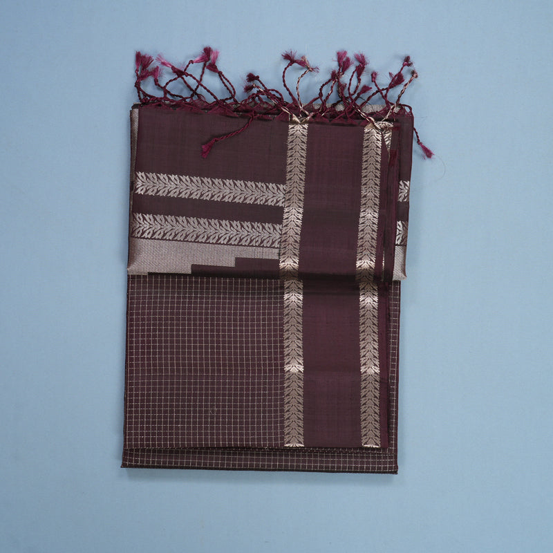 Hayagrivas Deep Wine Handloom Soft Silk Saree KBF536G3-10