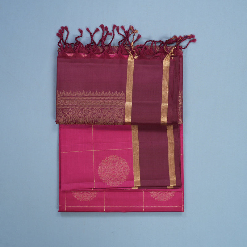 Hayagrivas Magenta Handloom Soft Silk Saree KBF536G3-9