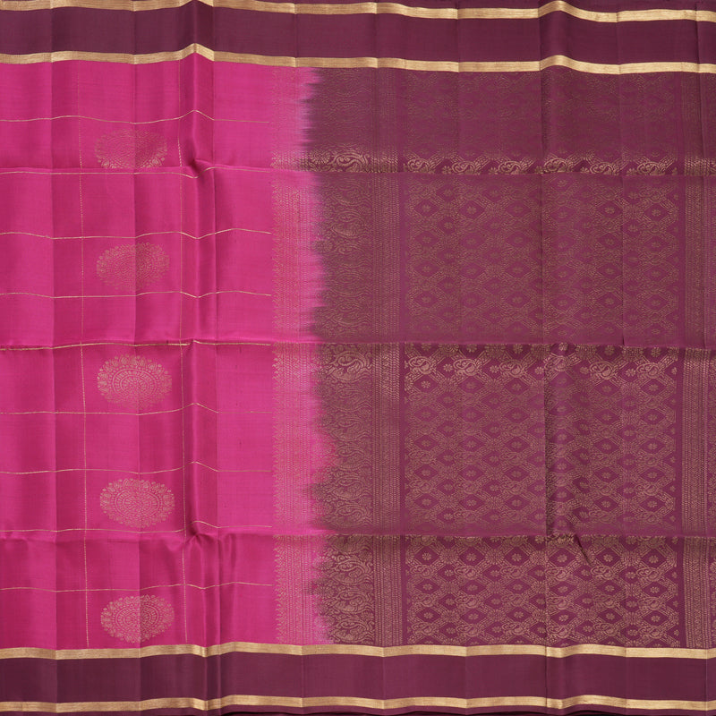 Hayagrivas Magenta Handloom Soft Silk Saree KBF536G3-9