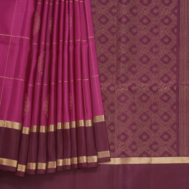 Hayagrivas Magenta Handloom Soft Silk Saree KBF536G3-9