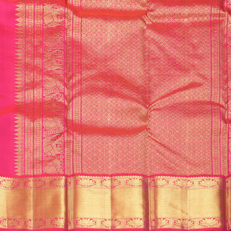 Hayagrivas Handloom Mayilkazhuthu Kanjivaram Silk Saree with Pink Border KBF537G2-1