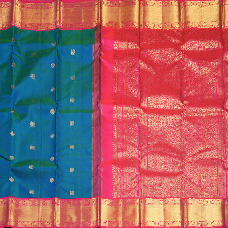 Hayagrivas Handloom Mayilkazhuthu Kanjivaram Silk Saree with Pink Border KBF537G2-1