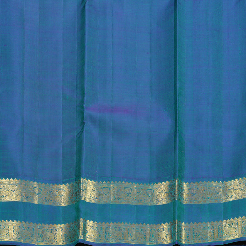 Hayagrivas Handloom Half-White Kanjivaram Silk Saree with Mayilkazhuthu Border KBF537G3-3